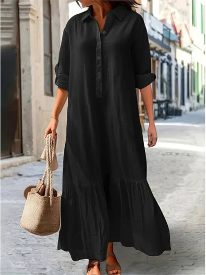 ELYRA™ | Casual Long Sleeve Shirt Dress