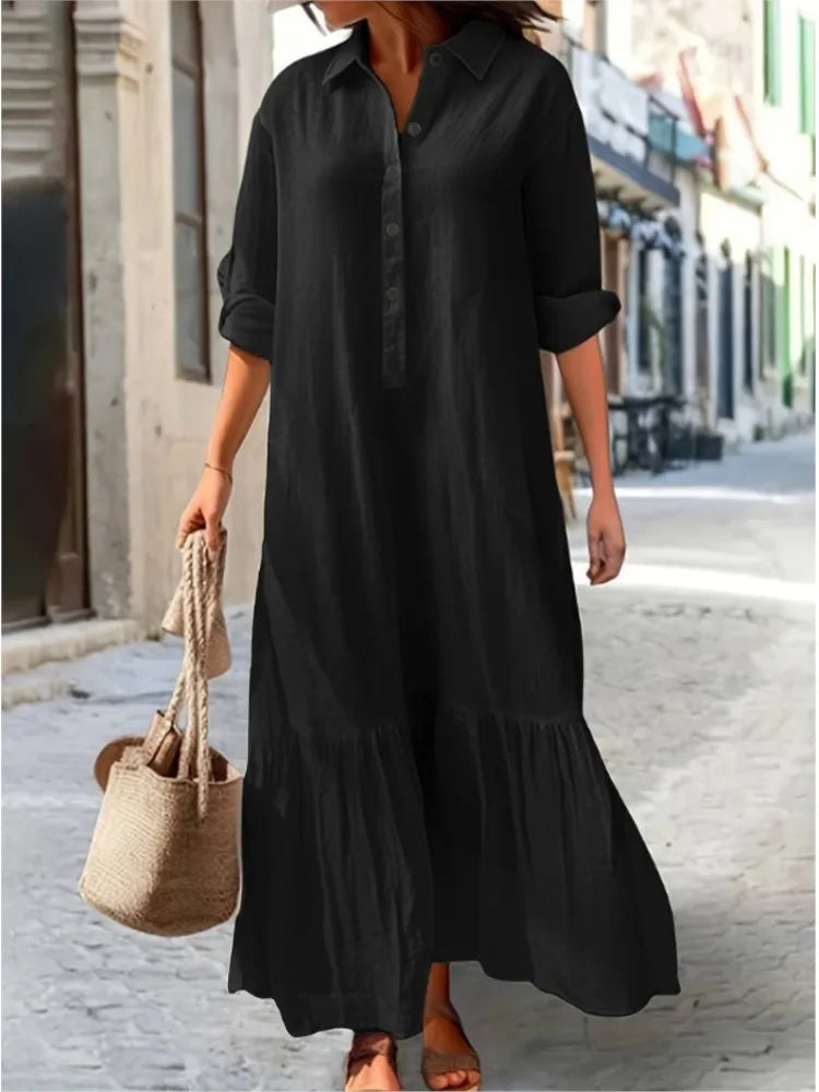 ELYRA™ | Casual Long Sleeve Shirt Dress