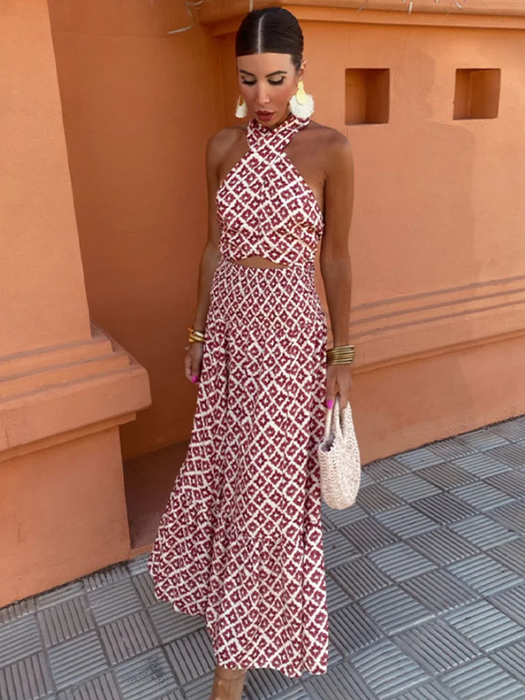 ELYRA™ | Halter Neck Set with Desert Flower Look