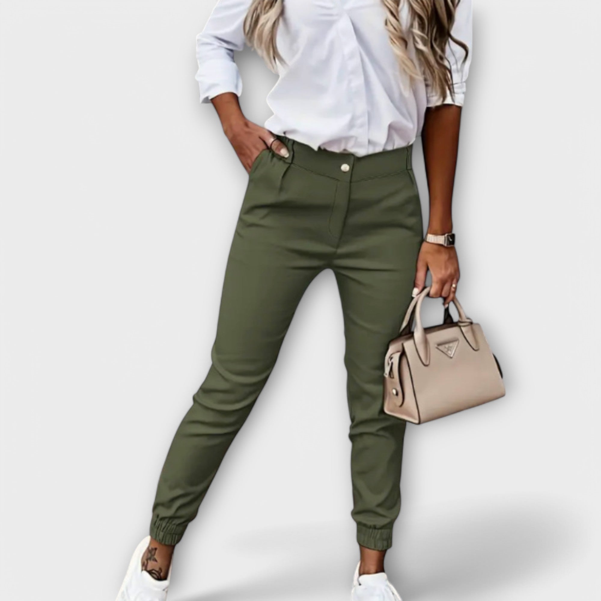 ELYRA™ | Black High-Waisted Stretch Trousers