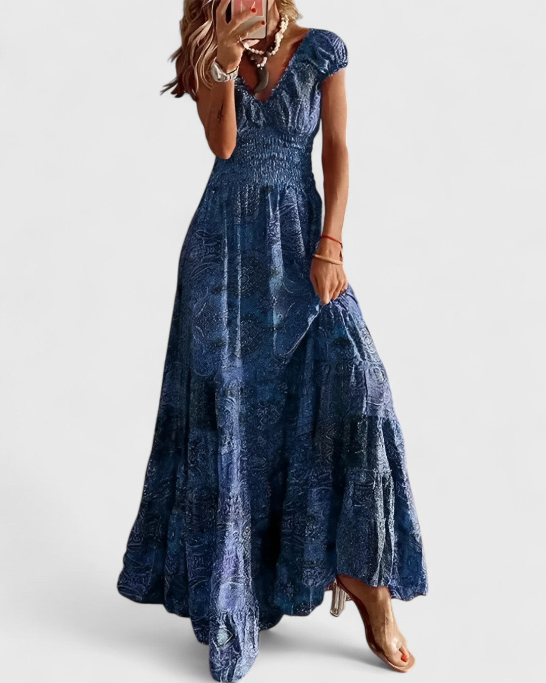 ELYRA™ | Robe longue bohème à taille ajustée