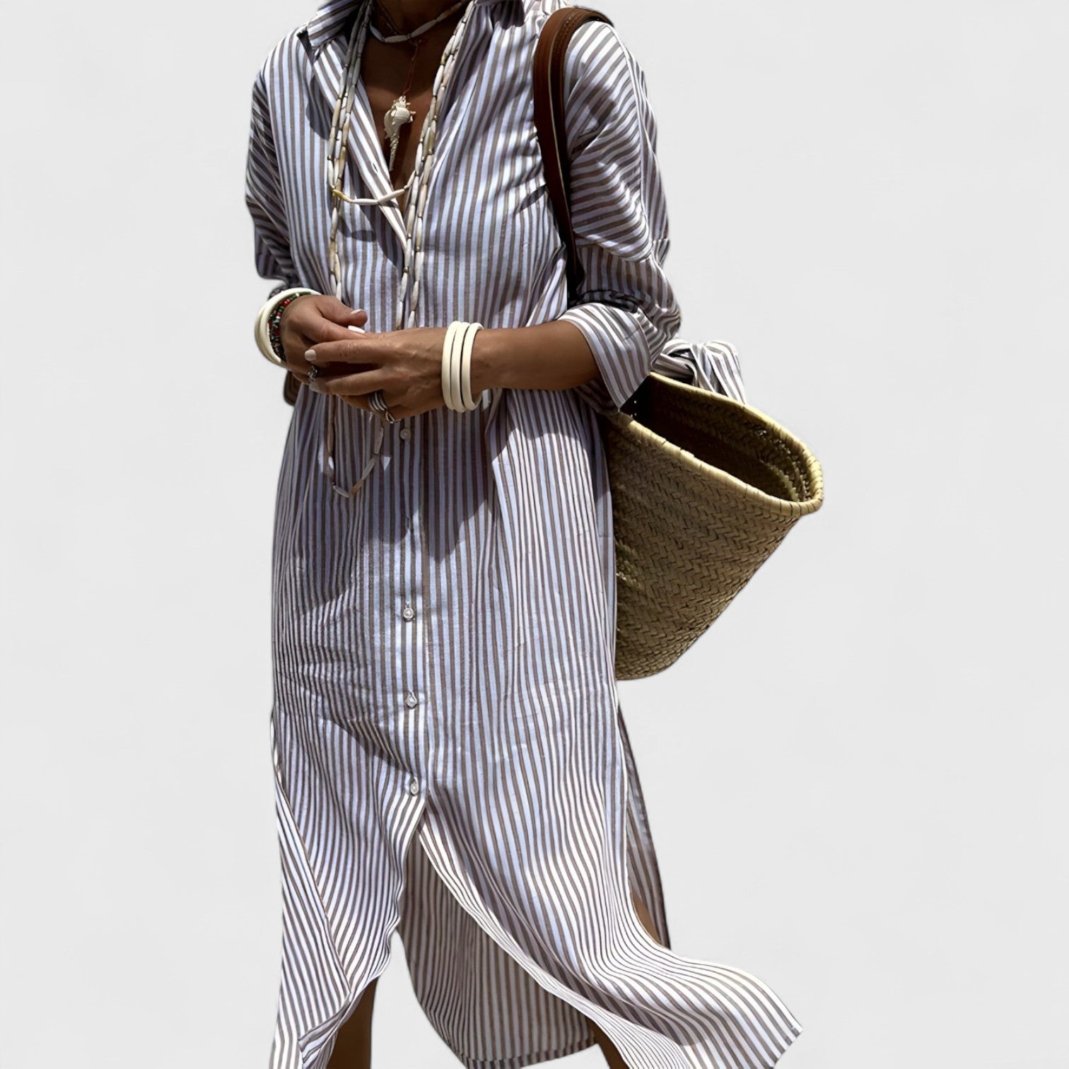 ELYRA™ | Striped Shirt Dress