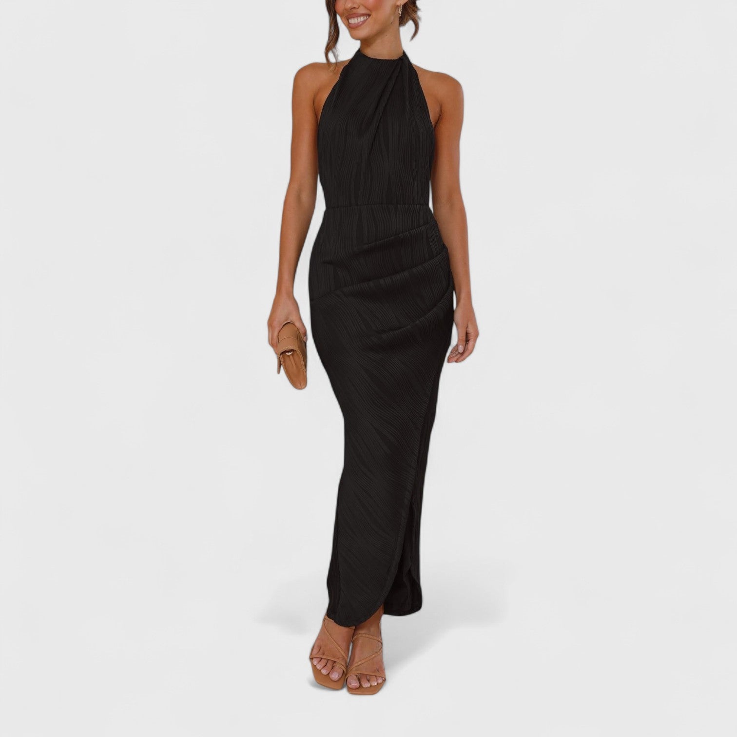ELYRA™ | Long Pleated Dress in Lightweight Fabric