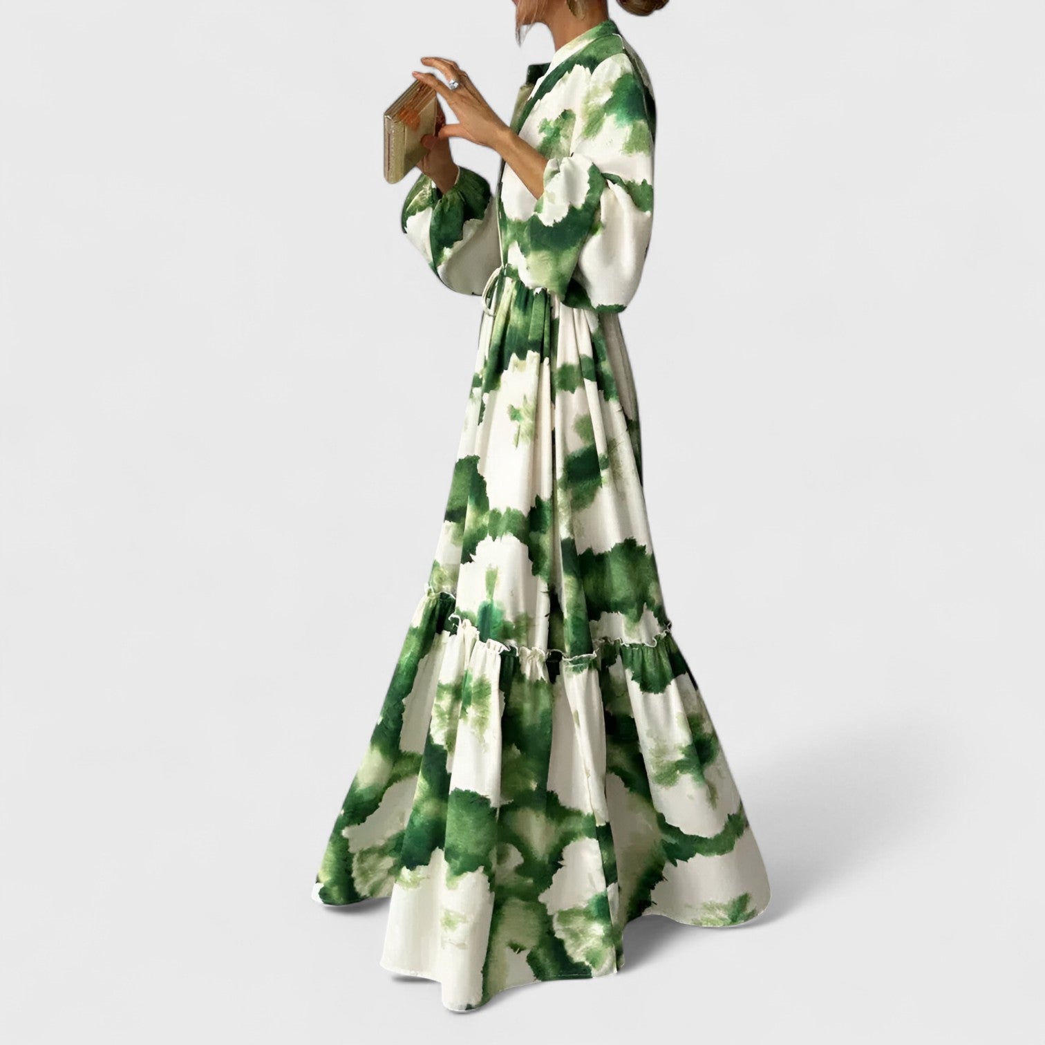 ELYRA™ | Fluid Maxi Dress in Green Gradient