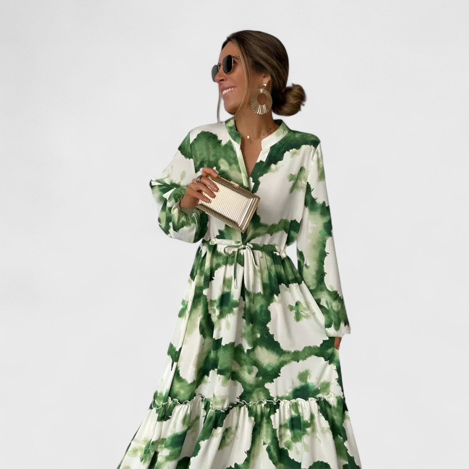 ELYRA™ | Fluid Maxi Dress in Green Gradient