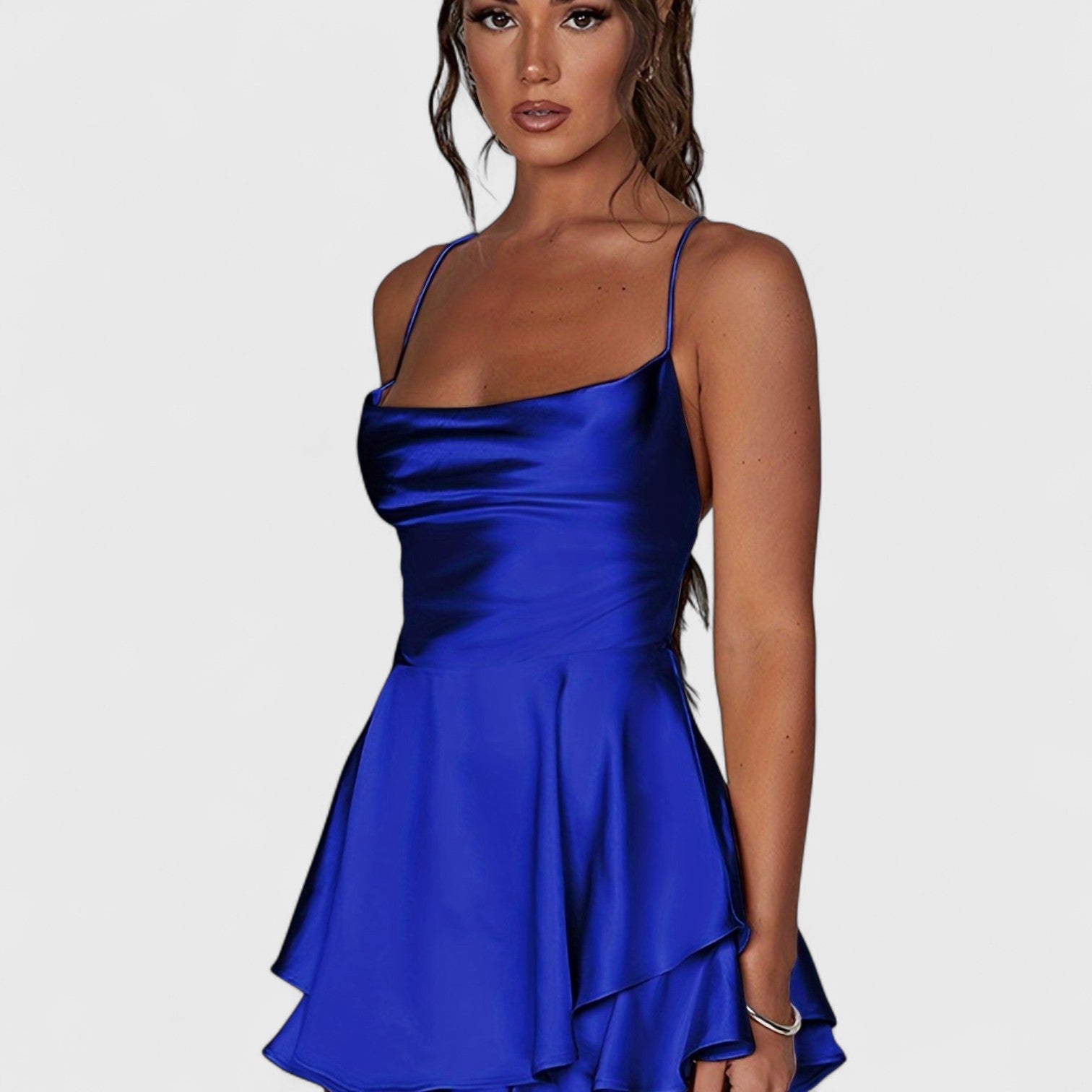 ELYRA™ | Elegant Backless Dress with Square Neckline