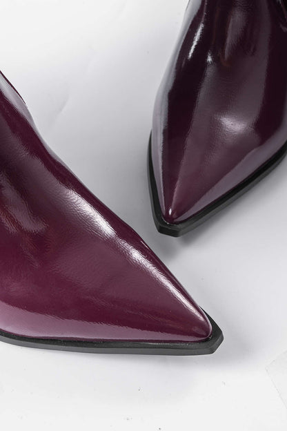 ELYRA™ | Synthetic Leather Pleated Boots with Pointed Toe