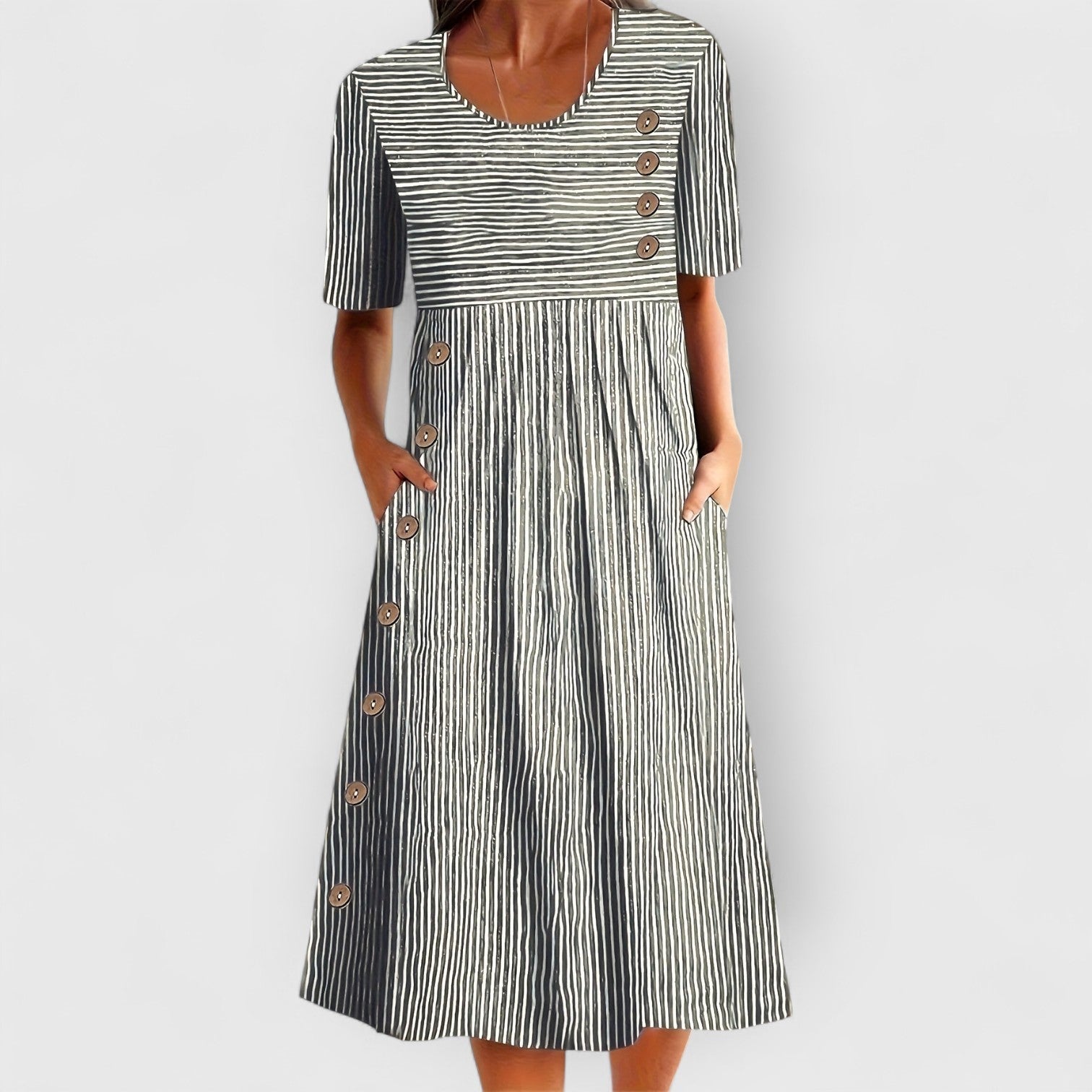 ELYRA™ | Striped Summer Dress with Flowing Cut
