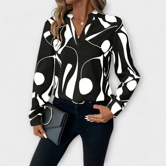 ELYRA™ | Geometric Pattern Blouse