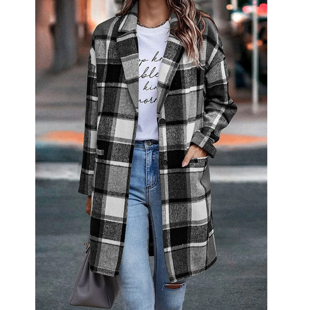 ELYRA™ | Checked trenchcoat