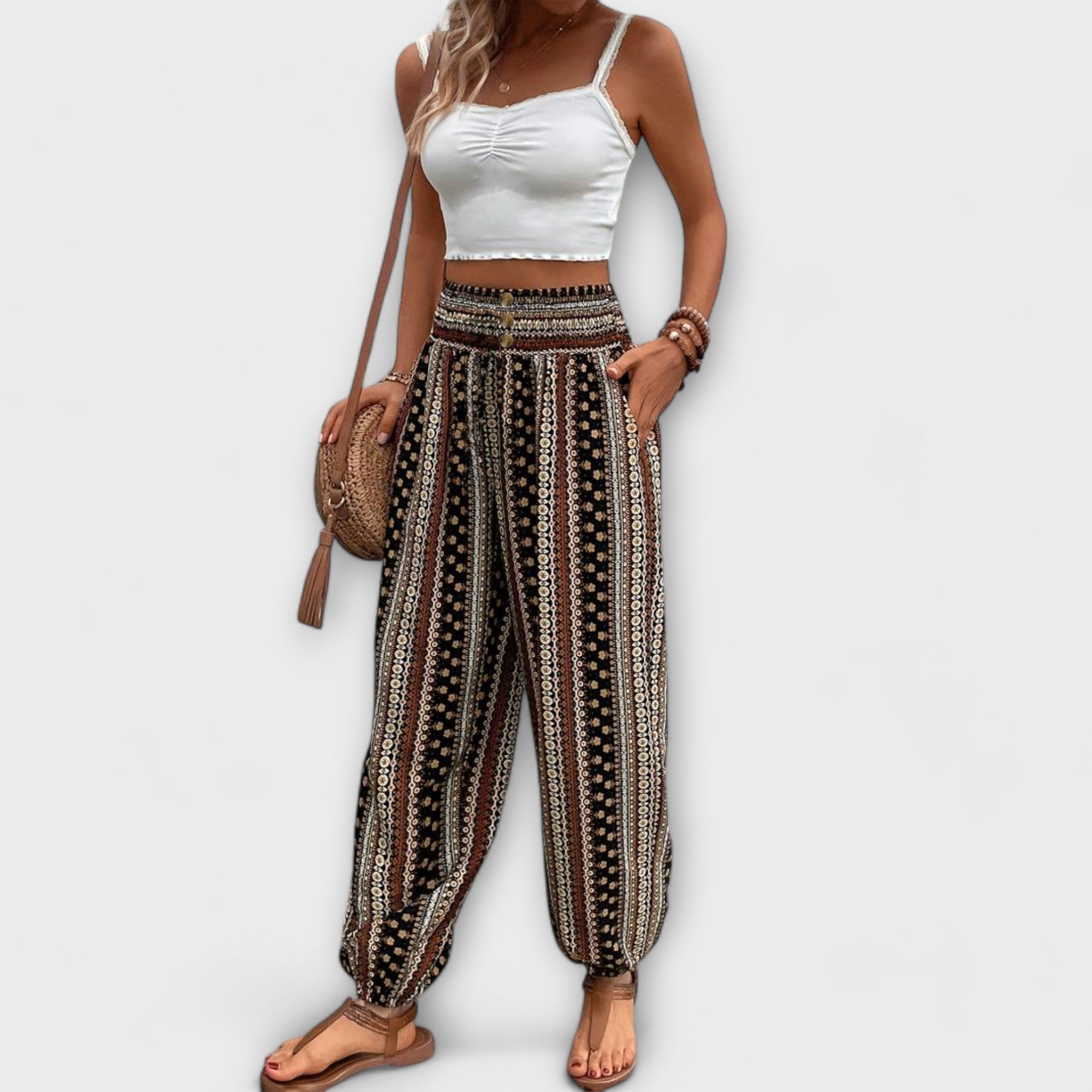 ELYRA™ | Ethnic Graphic Print Trousers