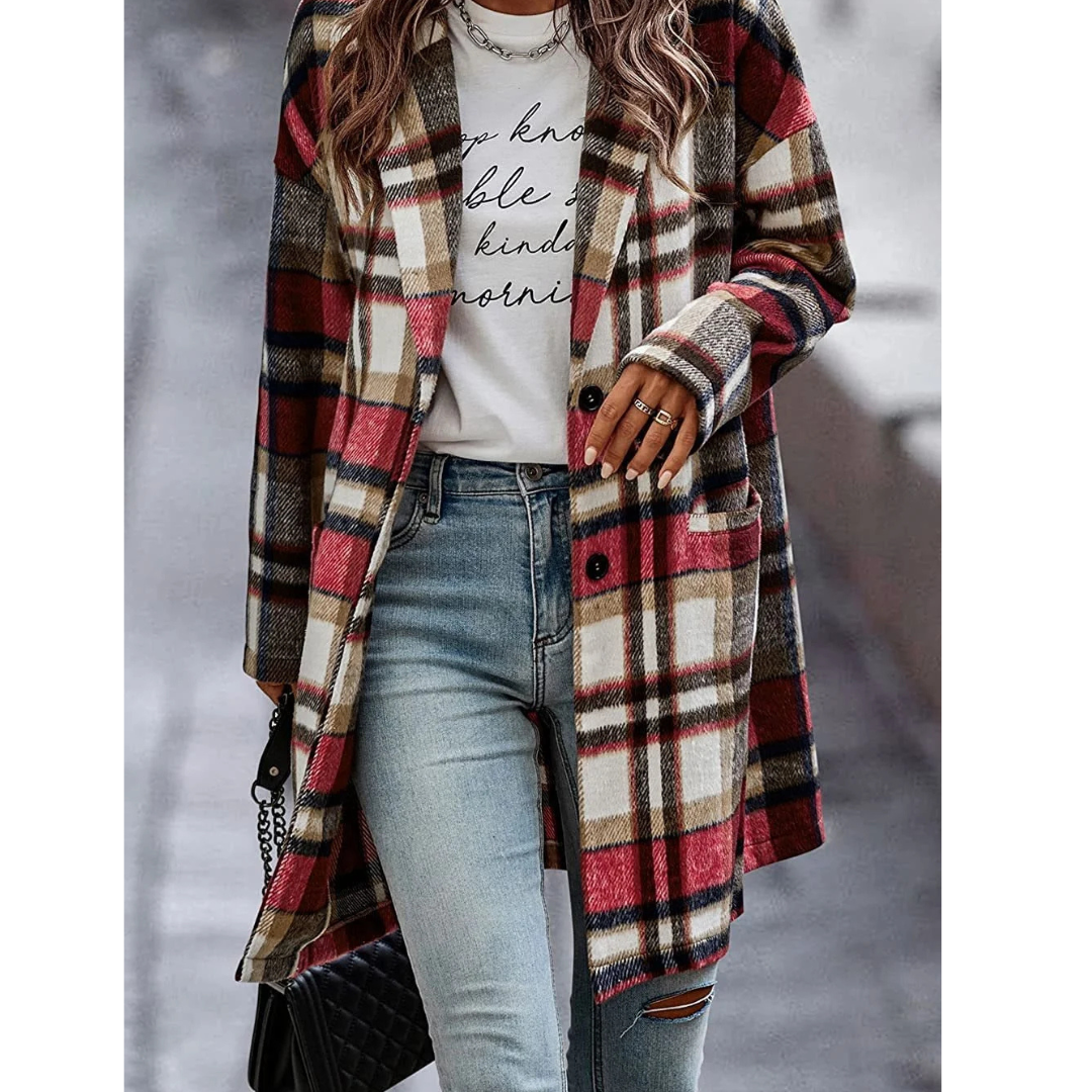 ELYRA™ | Checked trenchcoat