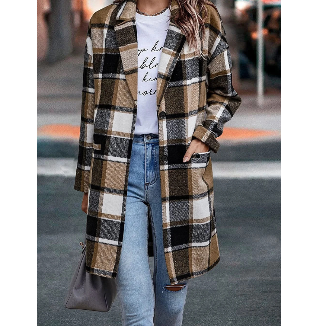 ELYRA™ | Checked trenchcoat