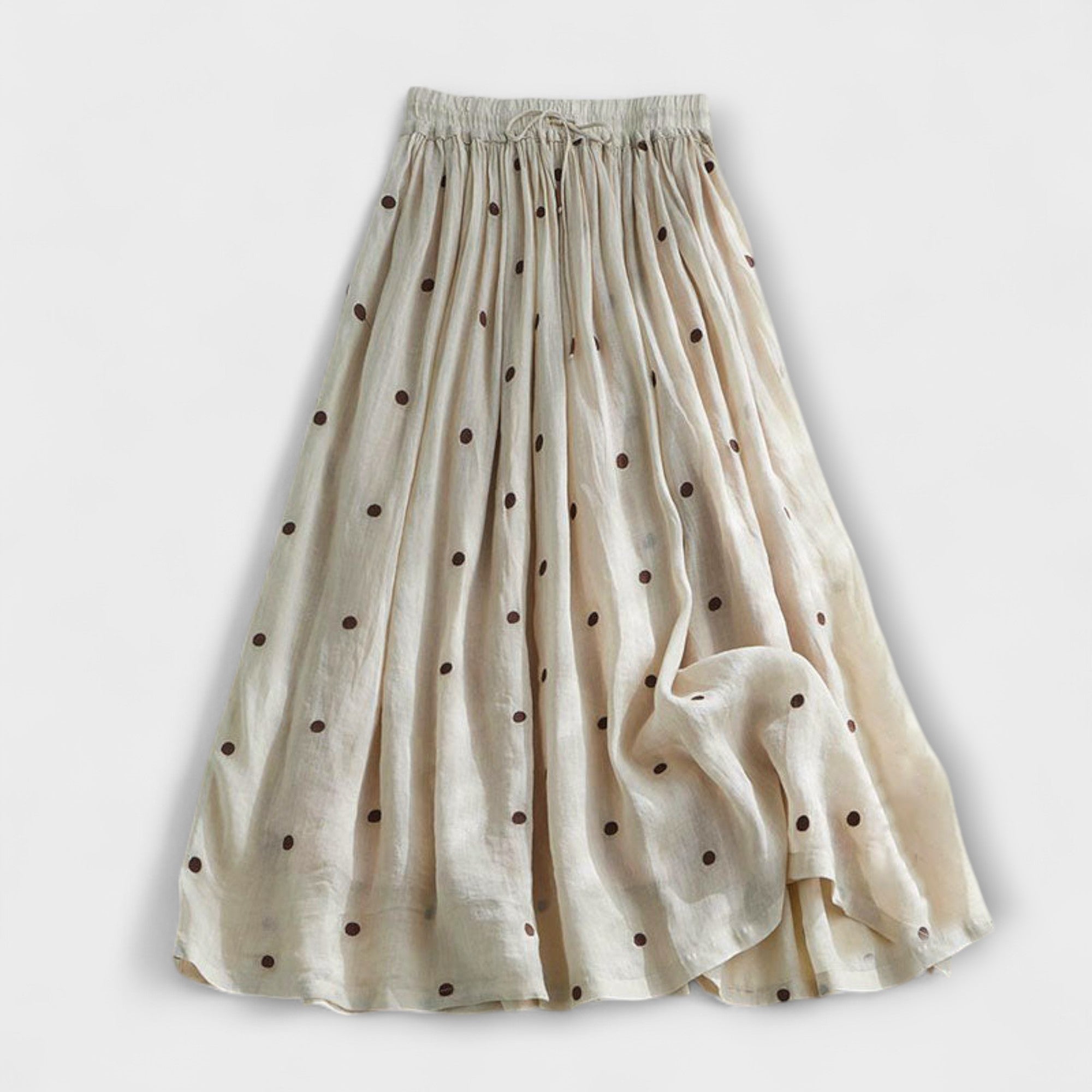 ELYRA™ | Polka Dot Cotton-Linen Skirt