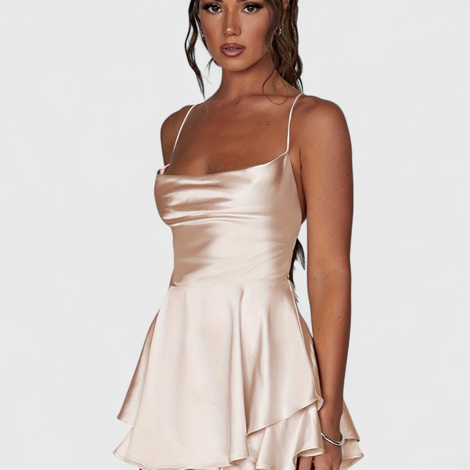 ELYRA™ | Elegant Backless Dress with Square Neckline