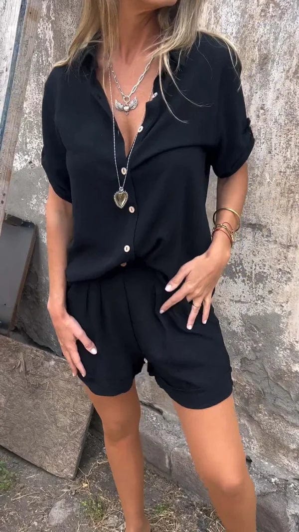 ELYRA™ | Button-Up Shirt and Shorts Set