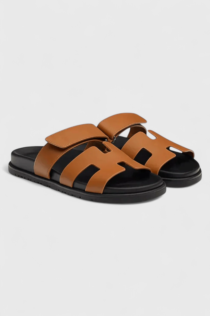 ELYRA™ | Leather Summer Sandals with Crossed Straps