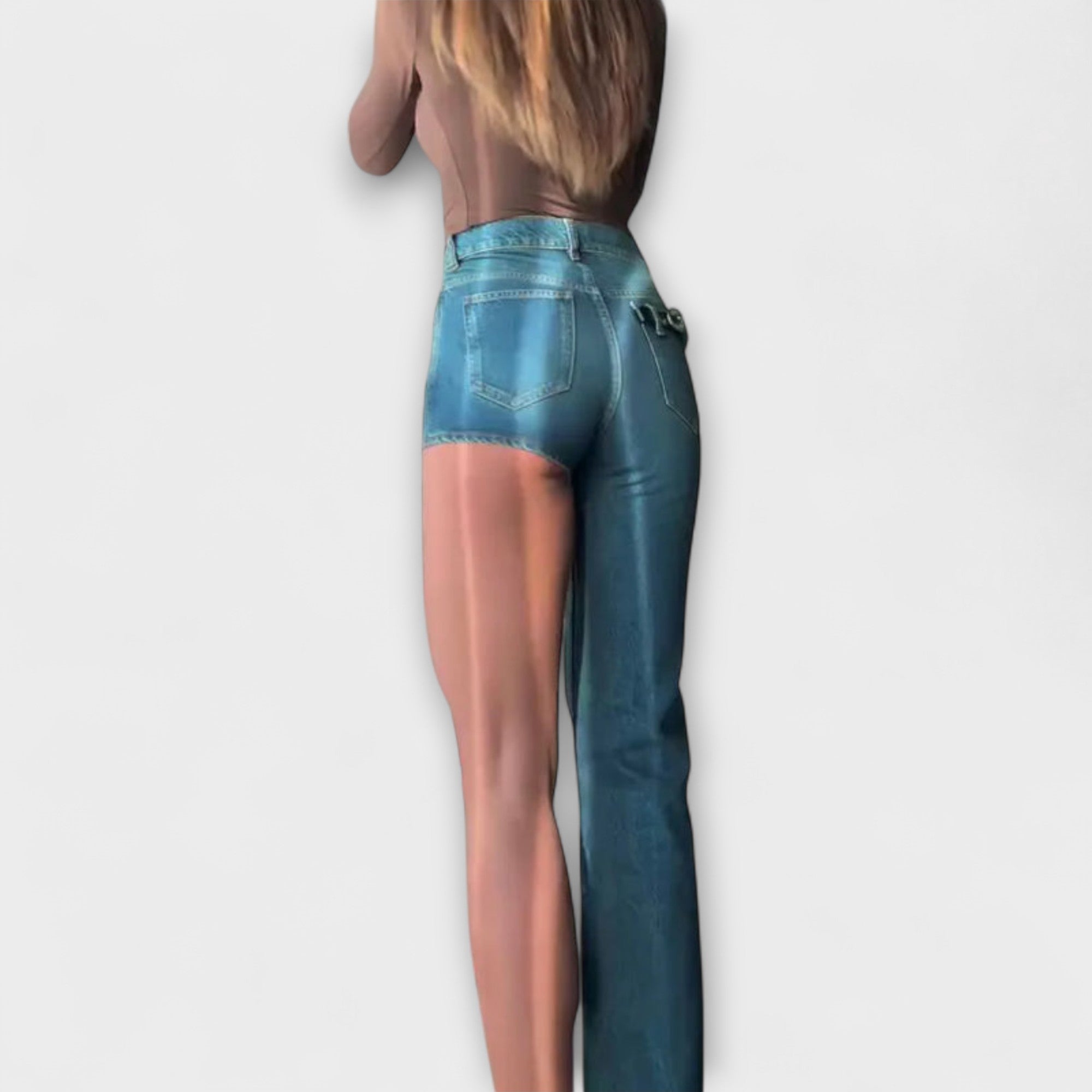 ELYRA™ | Asymmetrical Denim Shorts with Strap