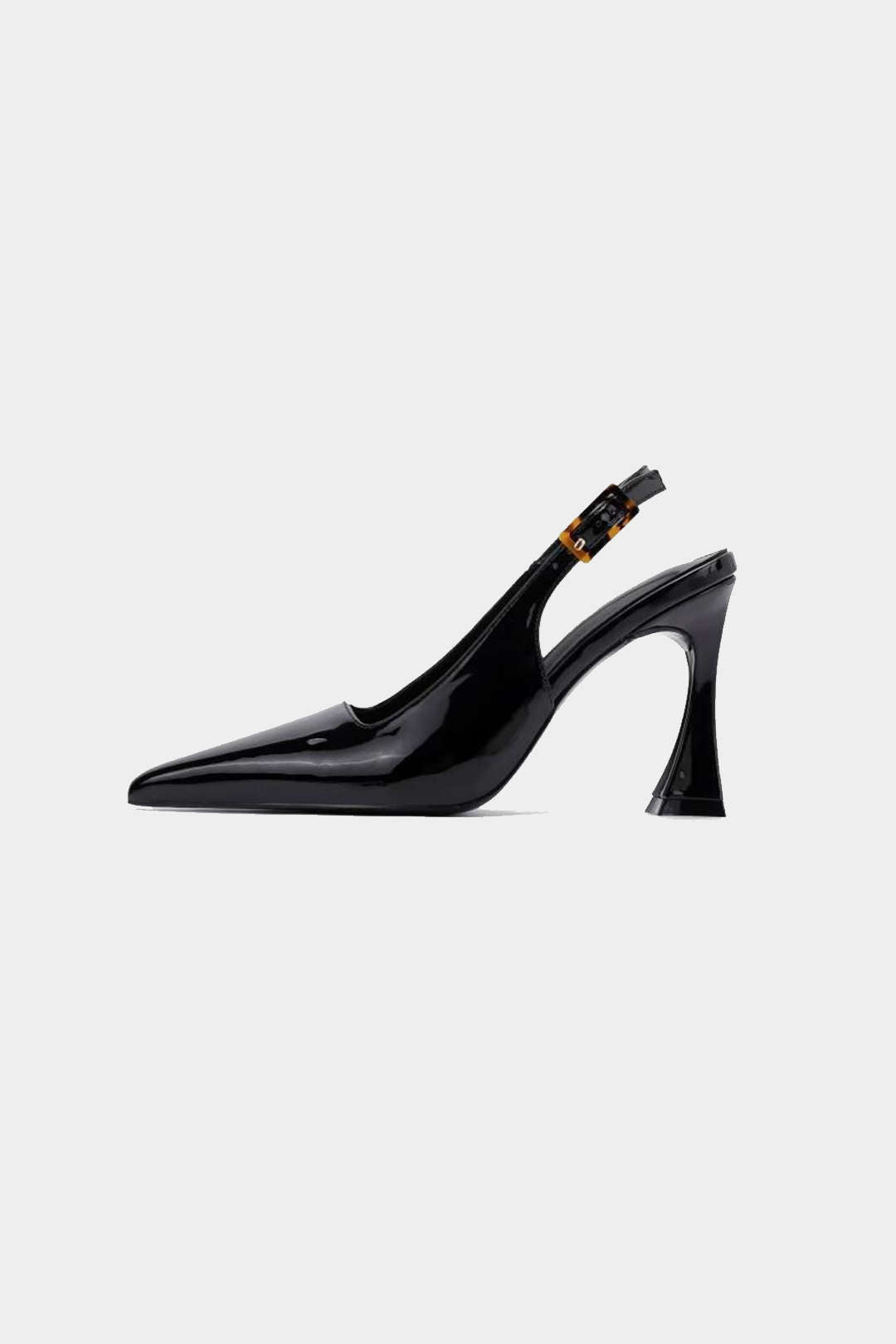 ELYRA™ | Black Synthetic Leather Stiletto Heels