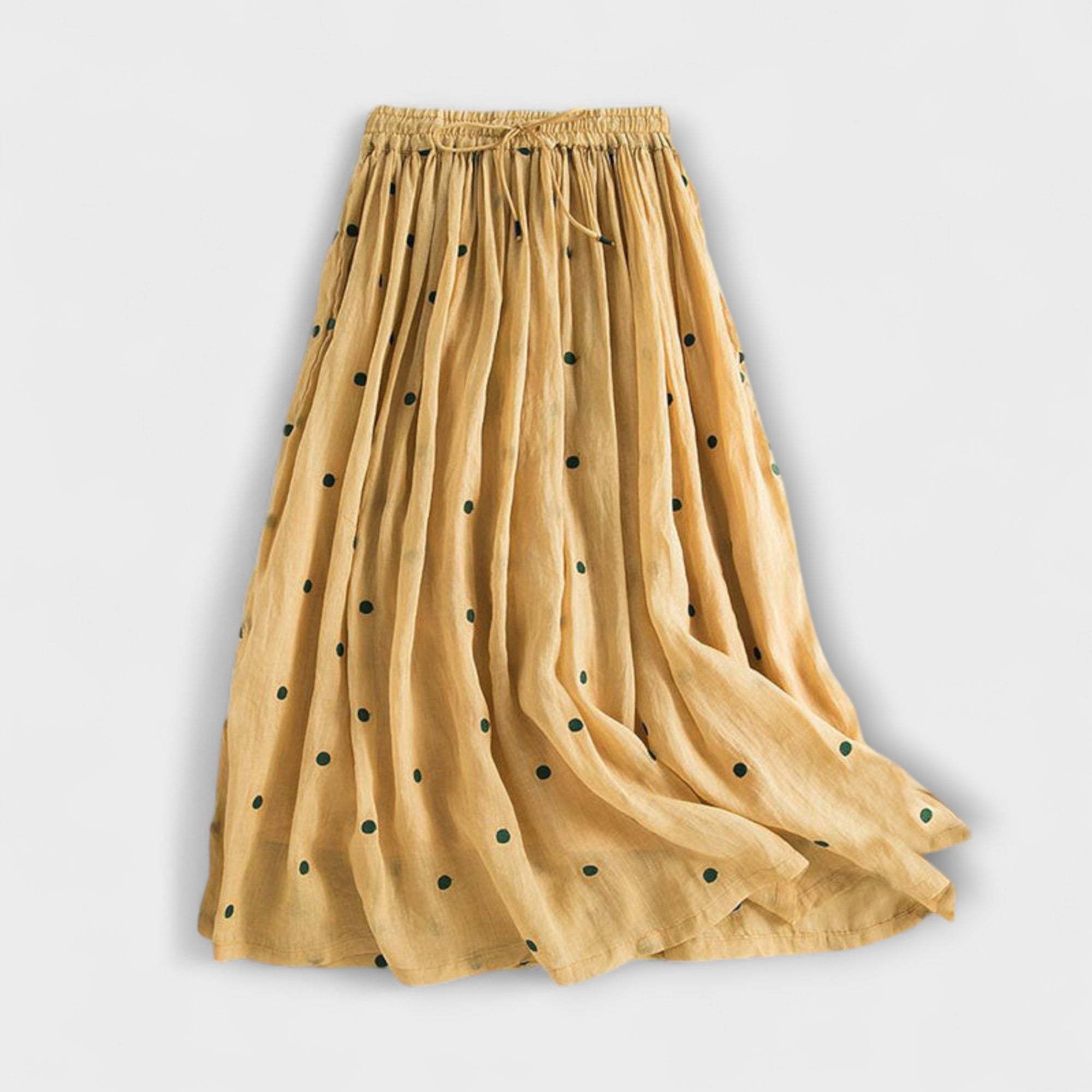 ELYRA™ | Polka Dot Cotton-Linen Skirt