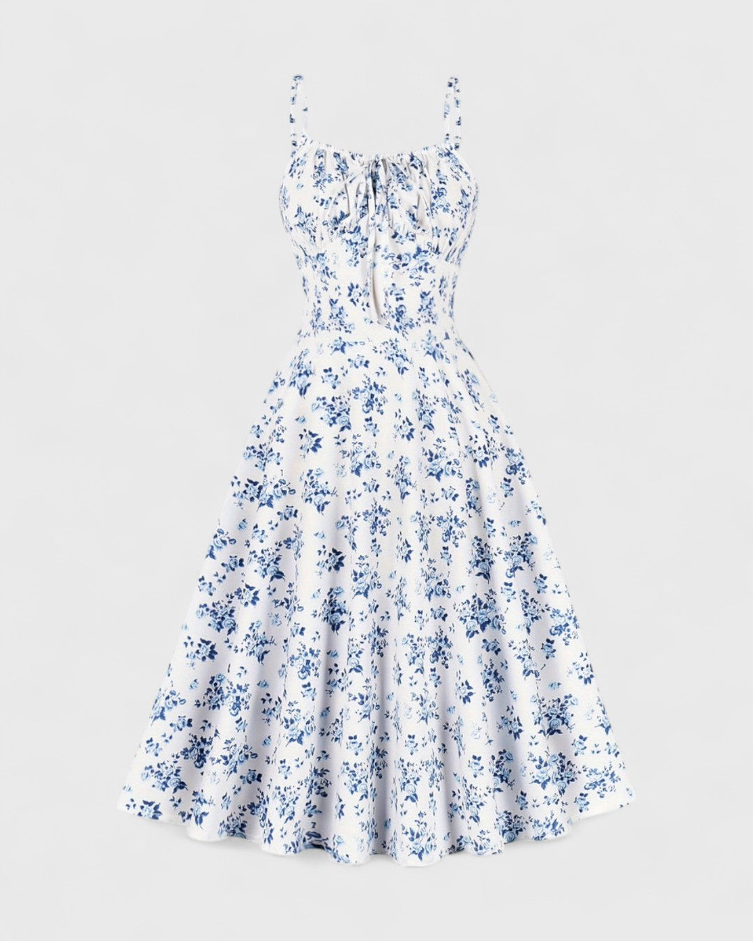 ELYRA™ | Summer Dress with Straps and Vintage Floral Print