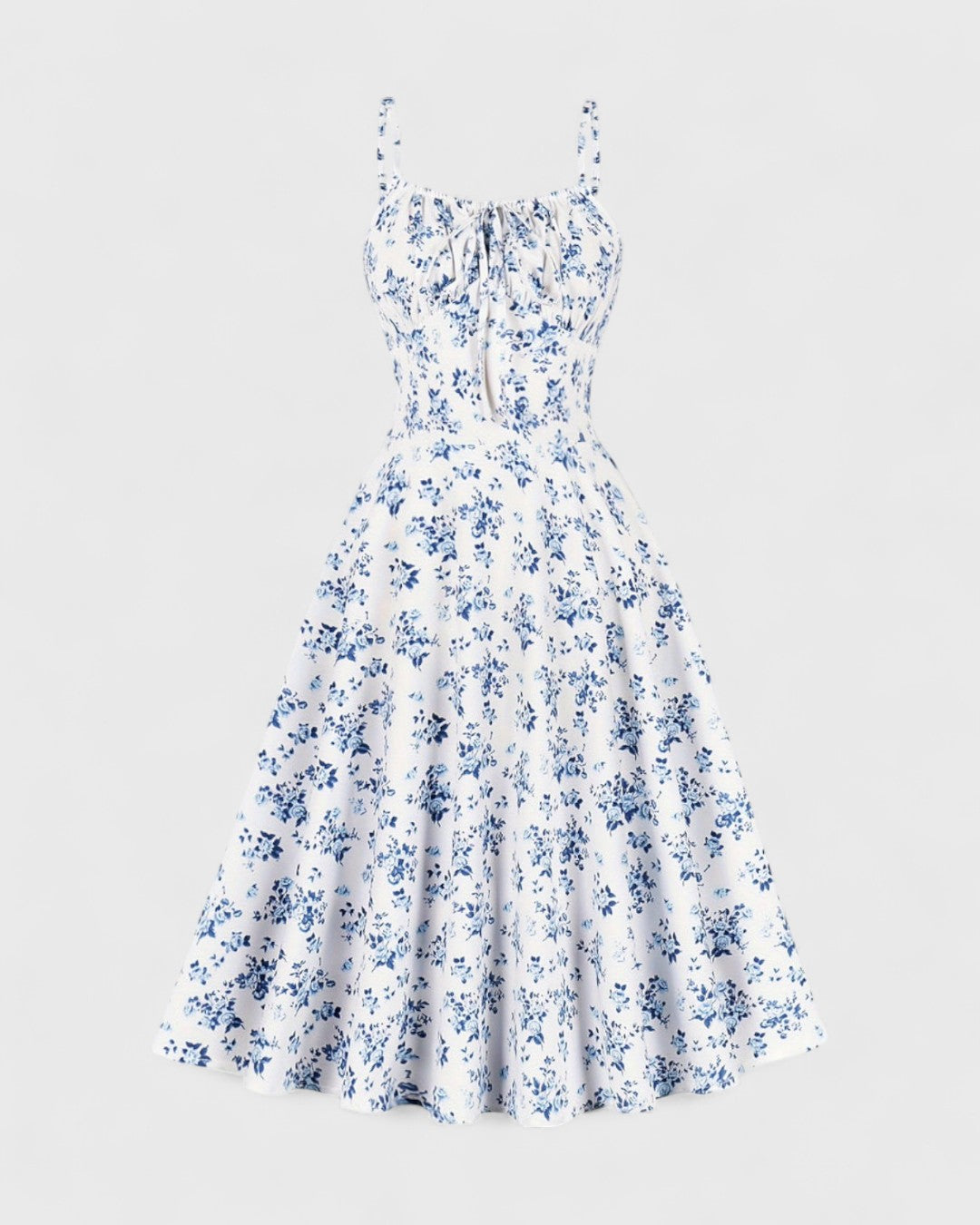 ELYRA™ | Summer Dress with Straps and Vintage Floral Print