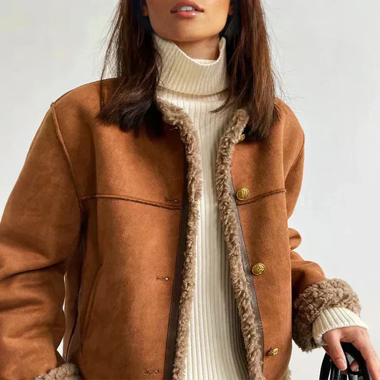 ELYRA™ | Buttoned Sheepskin Jacket