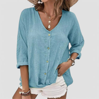 ELYRA™ | Handcrafted V-Neck Blouse