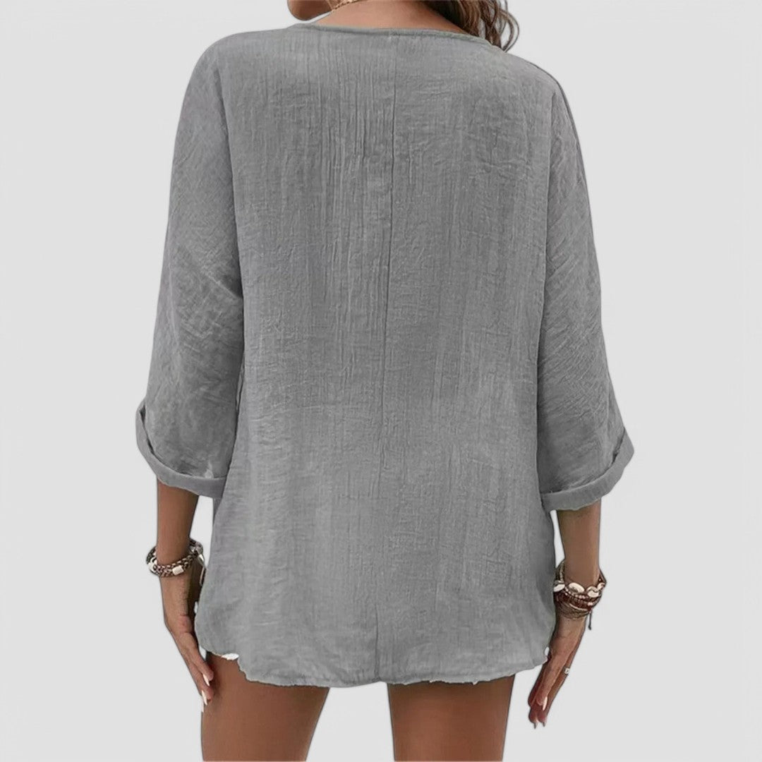 ELYRA™ | Handcrafted V-Neck Blouse