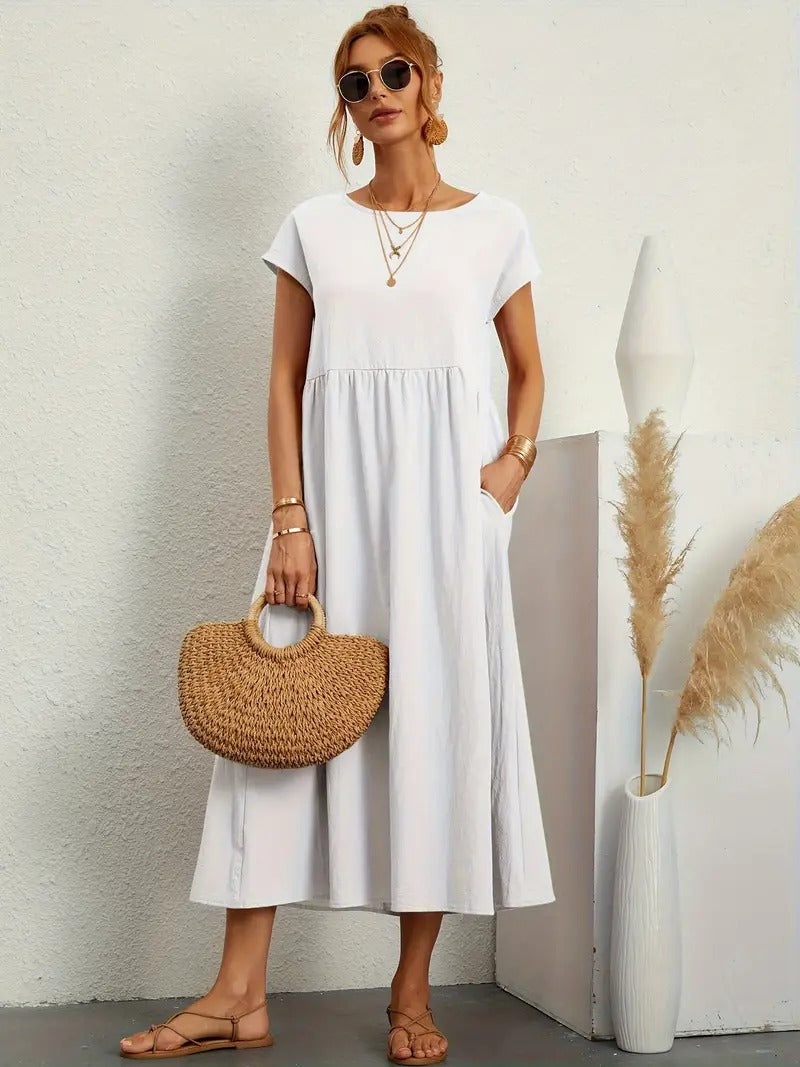 ELYRA™ | Premium Linen Dress with Pockets