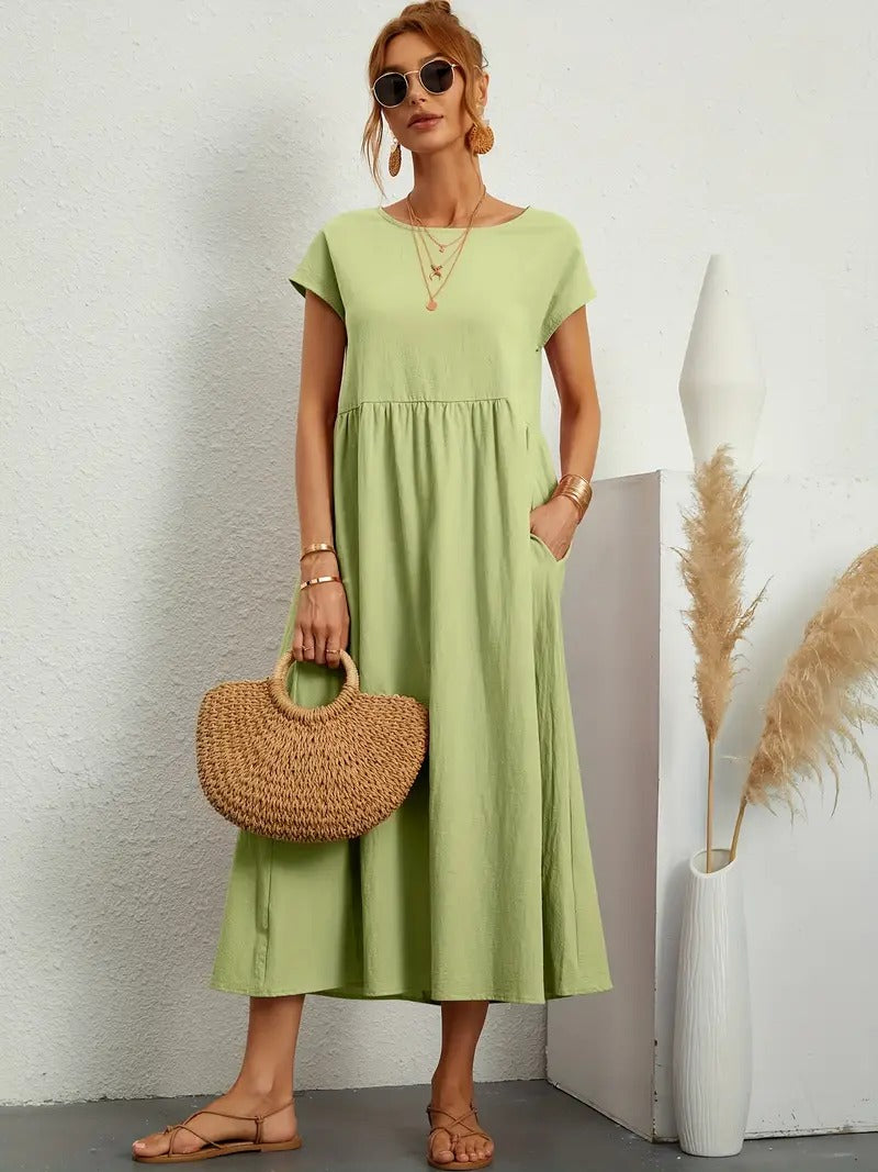 ELYRA™ | Premium Linen Dress with Pockets