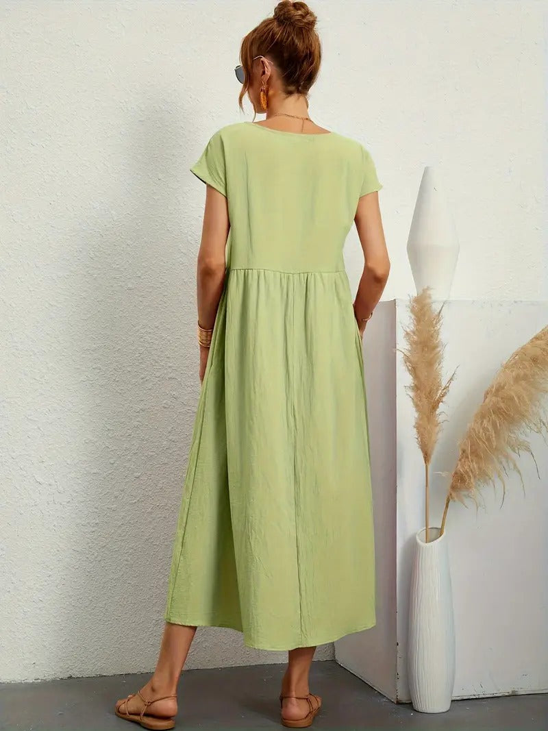 ELYRA™ | Premium Linen Dress with Pockets
