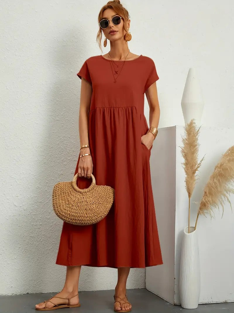 ELYRA™ | Premium Linen Dress with Pockets