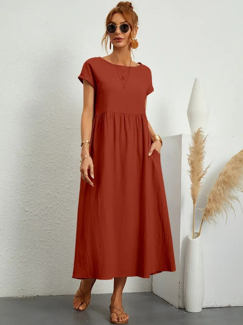 ELYRA™ | Premium Linen Dress with Pockets