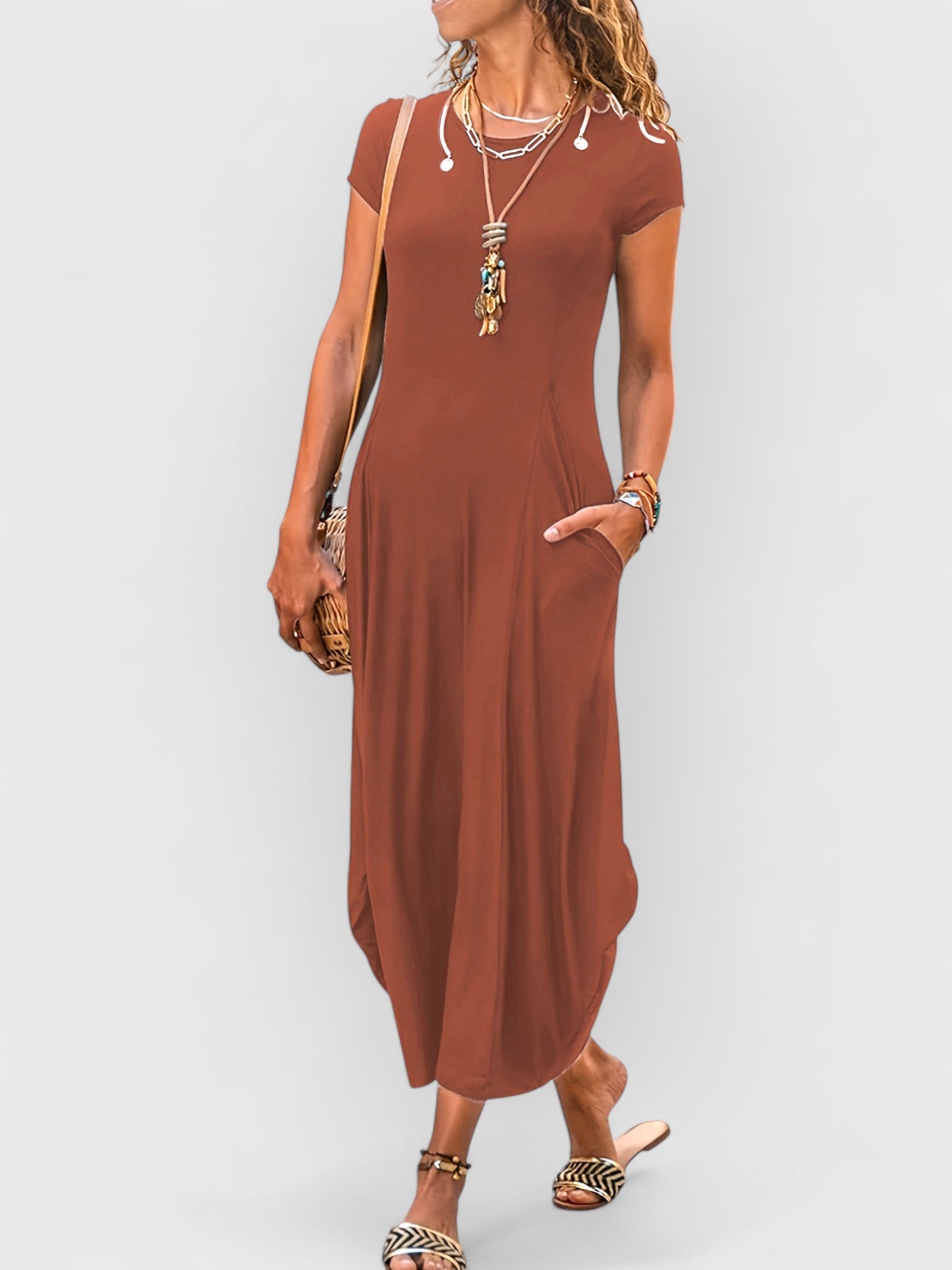 ELYRA™ | Flowing midi dress with ruffled details