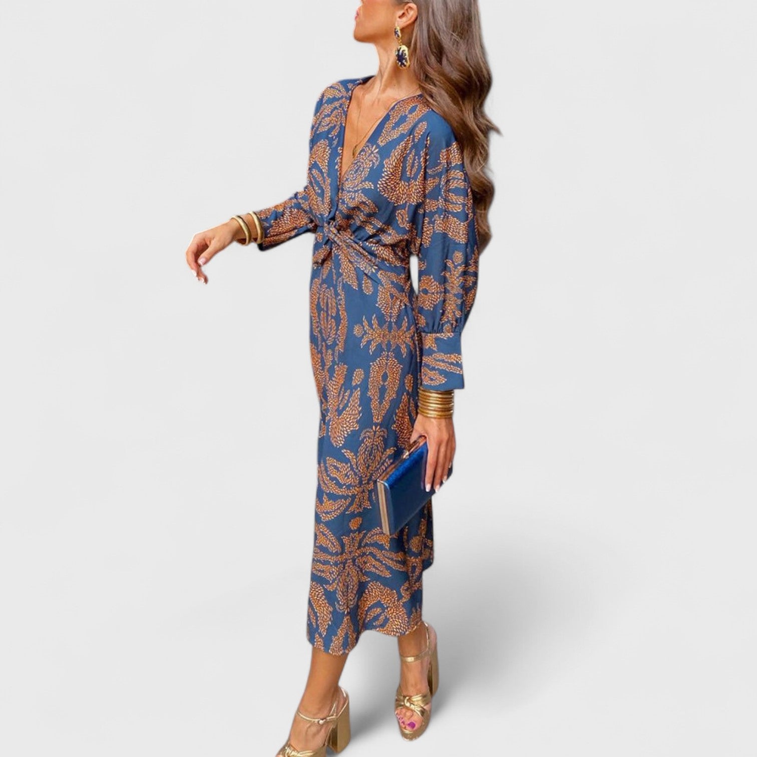 ELYRA™ | Elegant Long Sleeve Wrap Dress
