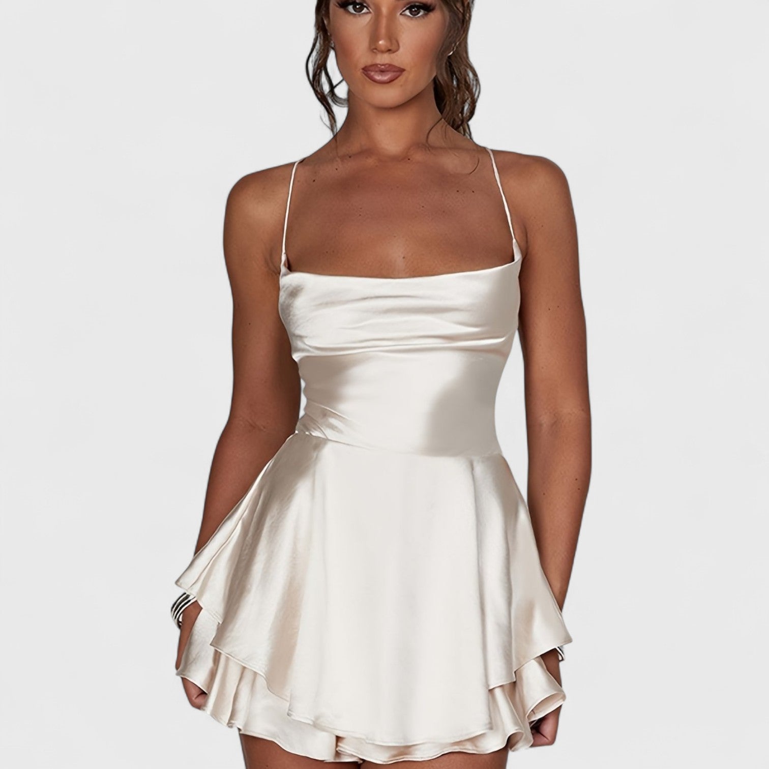 ELYRA™ | Elegant Backless Dress with Square Neckline