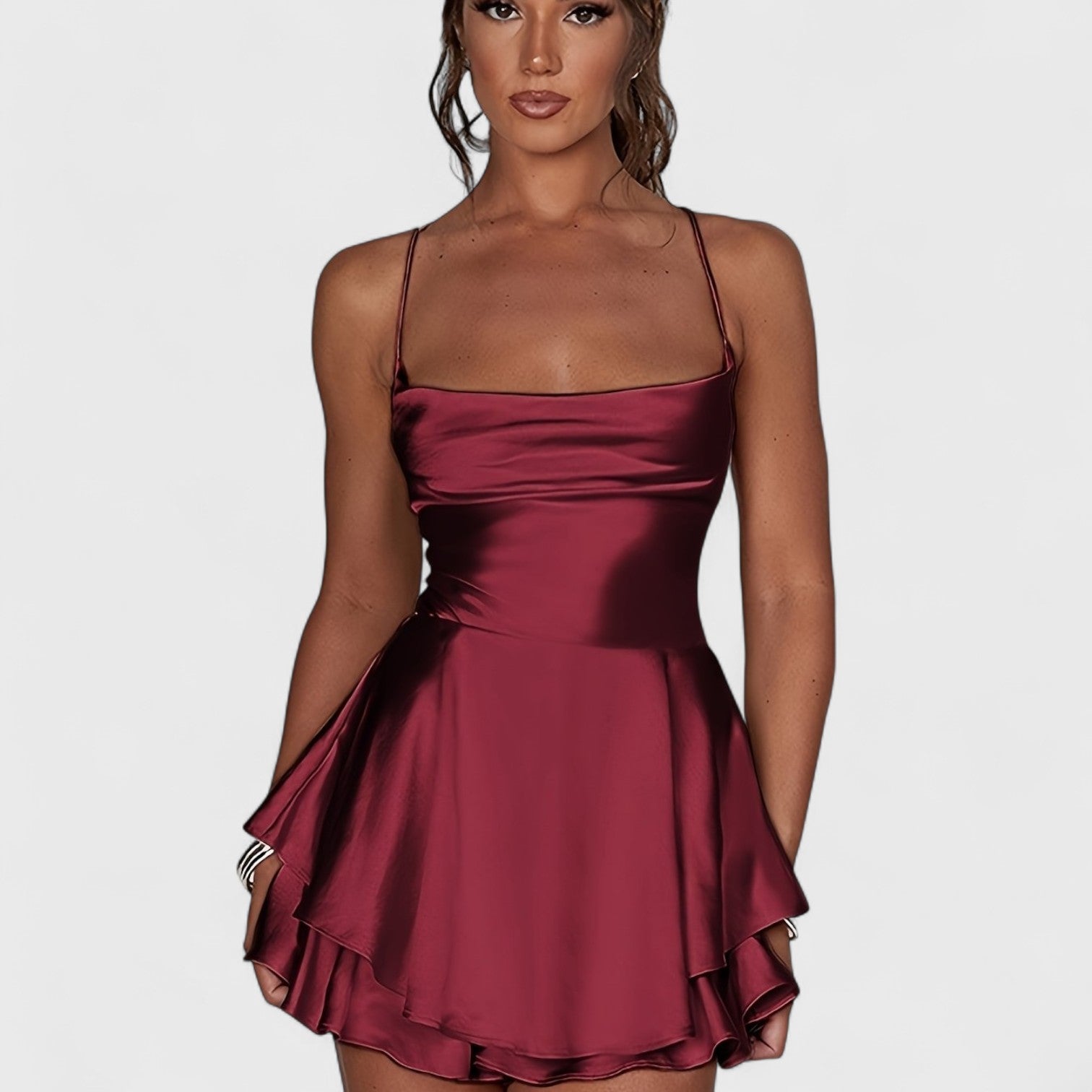 ELYRA™ | Elegant Backless Dress with Square Neckline
