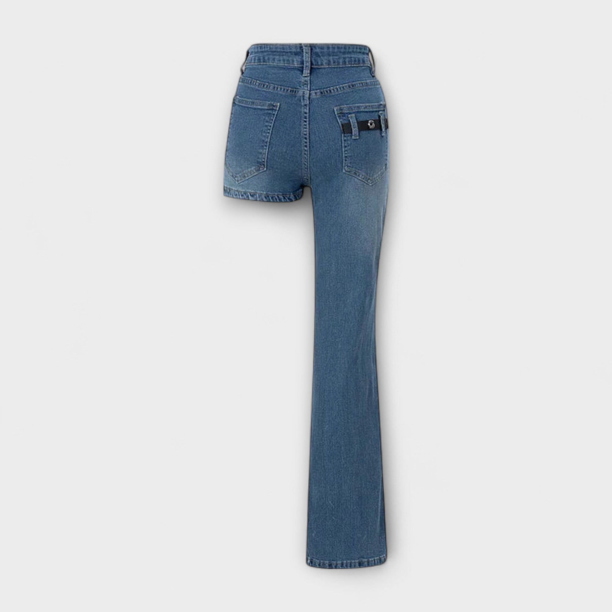 ELYRA™ | Asymmetrical Denim Shorts with Strap