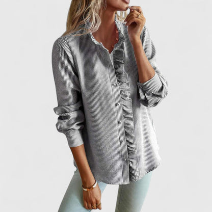 ELYRA™ | Long Sleeve Lightweight Cotton Blouse