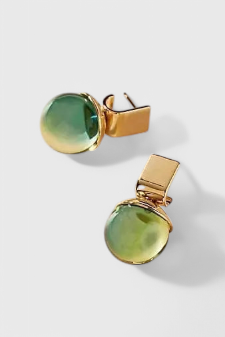 ELYRA™ | Vintage Green Crystal Gold Earrings