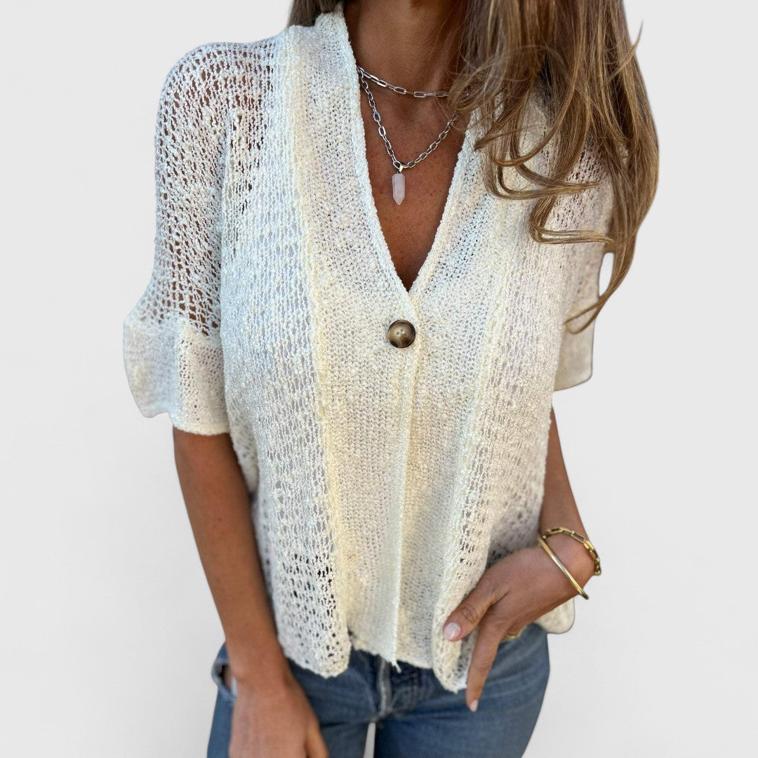 ELYRA™ | Handcrafted Linen Blouse, Fluid Cut