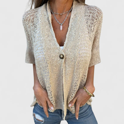 ELYRA™ | Handcrafted Linen Blouse, Fluid Cut