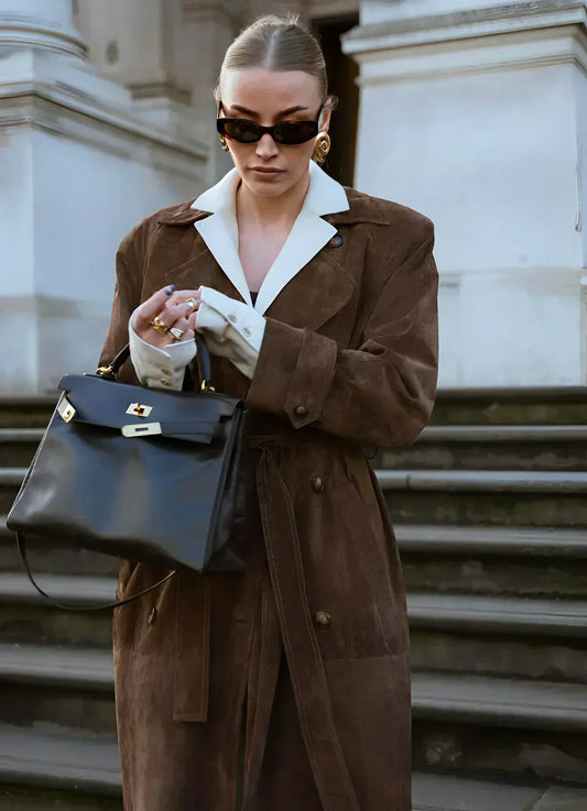 ELYRA™ | The Suede Trench Coat