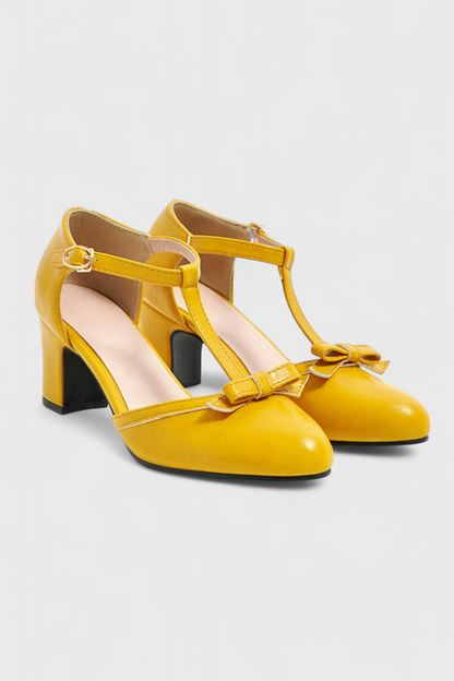 ELYRA™ | Retro Orthopaedic Black Leather Heels