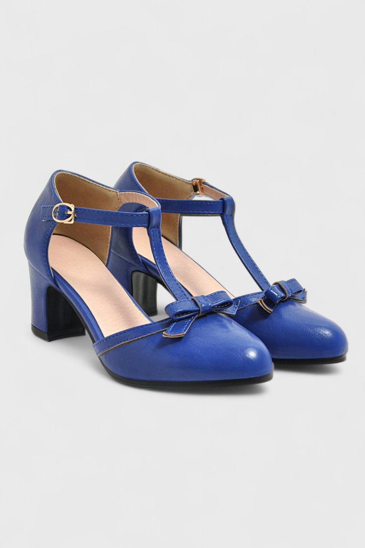 ELYRA™ | Retro Orthopaedic Black Leather Heels