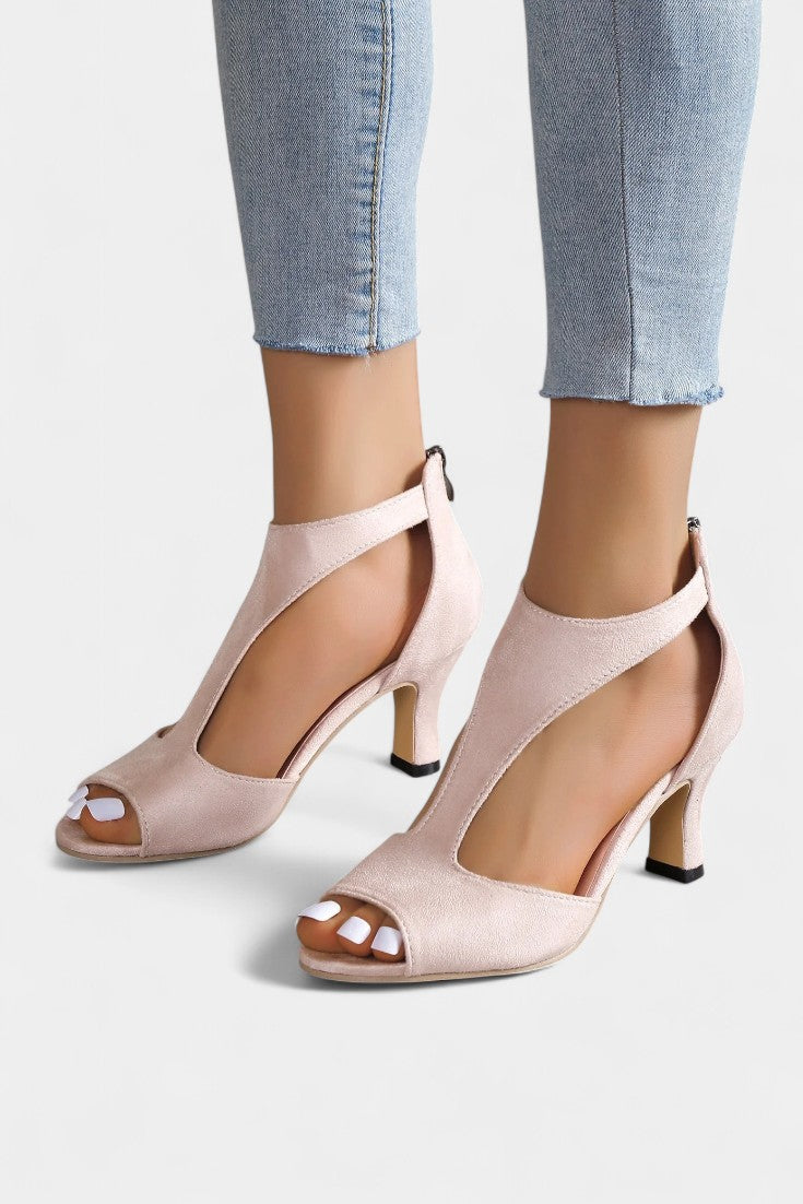 ELYRA™ | Mid-heel sandals with T-strap and open toe