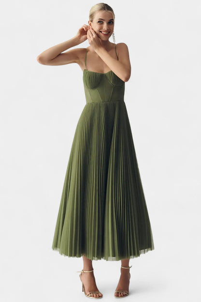 ELYRA™ | Pleated tulle midi dress