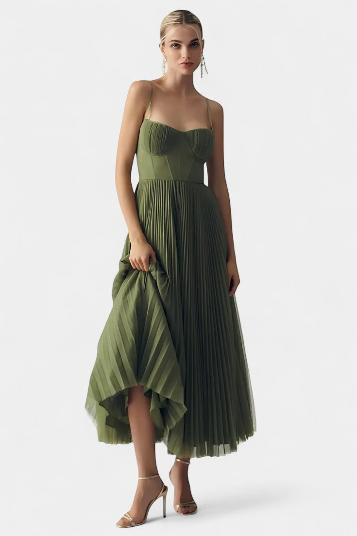 ELYRA™ | Pleated tulle midi dress