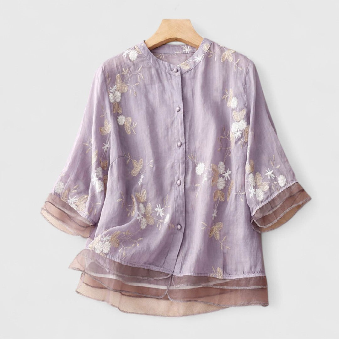ELYRA™ | Floral Blouse in Premium Materials